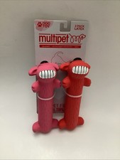 Multipet Original Loofa Set Of Two Dog Latex Ruff 5" Dog Toy With Squeaker