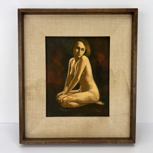 Mid Century Nude Woman Painting Signed Wall Art Vintage - Picture 1 of 21