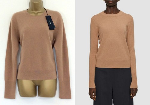 Joseph reines Kaschmir Pullover neu mit Etikett Gr. UK 14 Rouge Beige Rundhals Langarm