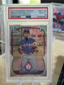 2023 Bowman Chrome Sebastian Walcott Speckle Refractor Bowman 1st PSA 10 /299