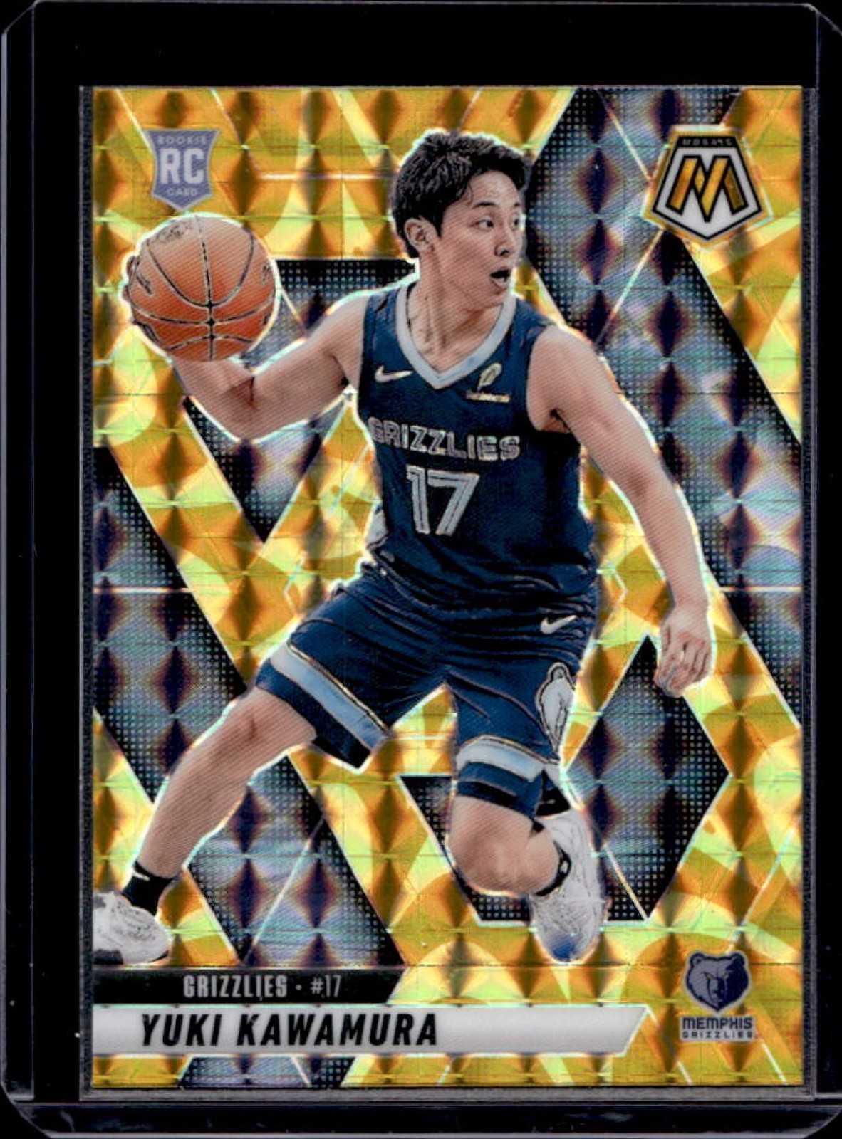 2024-25 Mosaic Yuki Kawamura RC Reactive Yellow Rookie #209 Grizzlies