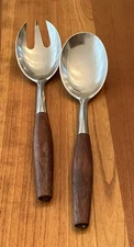 Pair Of Vintage MCM Dansk Spoon And Fork Salad Server Flawed