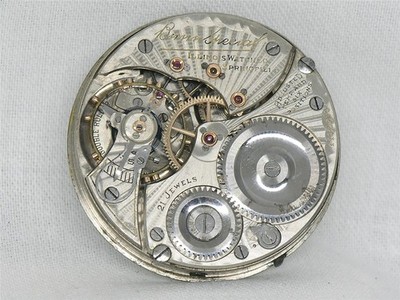 SCARCE 16S ILLINOIS 21 JEWEL BUNN SPECIAL POCKETWATCH MOVEMENT & DIAL, RUNNING!
