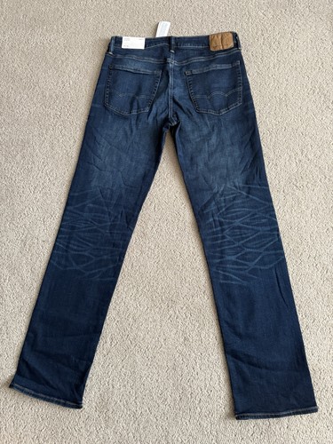 NWT American Eagle Airflex Men’s Jeans 32x36 Relaxed Straight Dark Stretch Denim - Picture 6 of 12