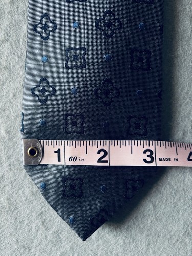 Brooks Brothers Krawatte 100 % Seide Medaillon geometrisch blau NYC, USA, italienisch - Bild 8 von 10