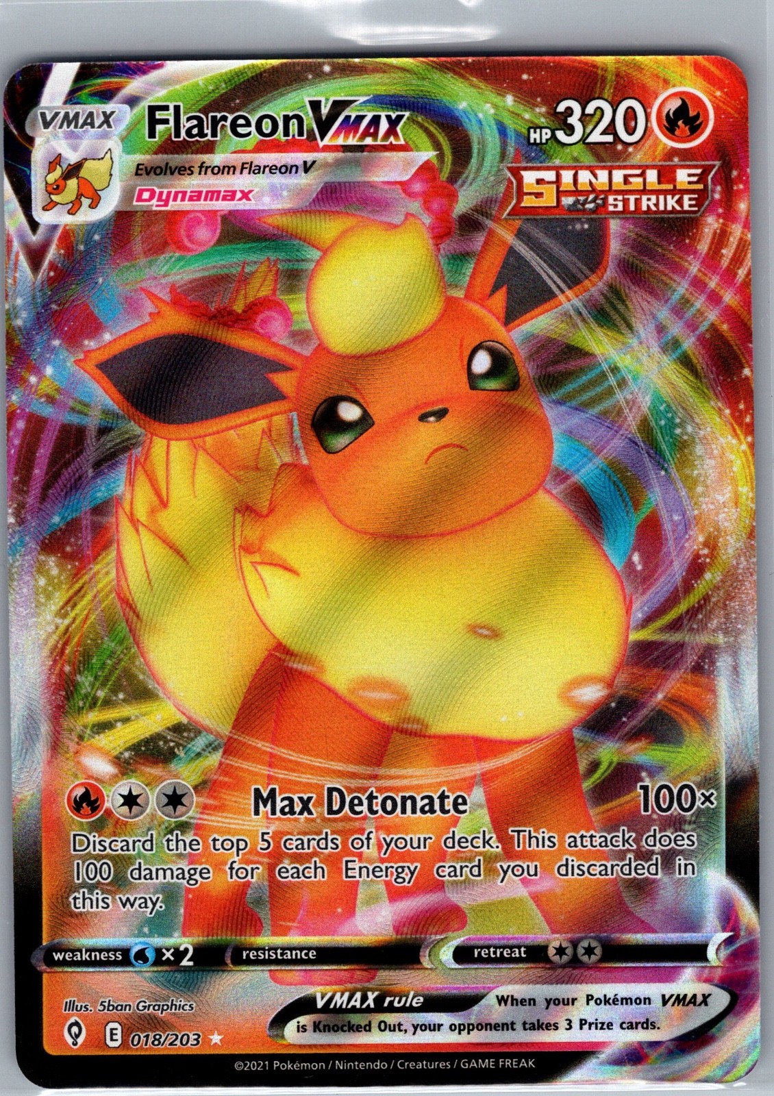 Flareon VMAX 018/203 - Evolving Skies - Pokemon Card - NM