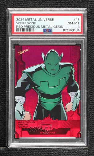 2024 Skybox Marvel Metal Universe Avengers PMG Red /100 Whirlwind #45 PSA 8 - Picture 1 of 3