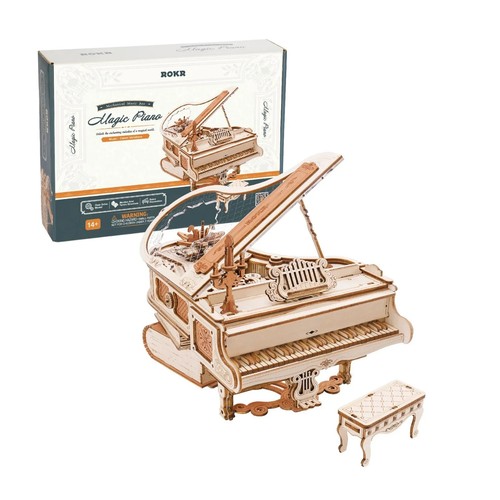 ROKR Magic Piano Music Box 3D Wooden Puzzle Mechanical Model Decor Xmas Gifts - Picture 9 of 9