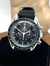 Omega Speedmaster Men's Watch 145.022 Swiss Manual 861 Black Dial Nylon Strap