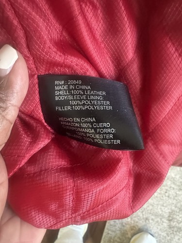 Excelled Collection Red Leather Jacket L - Picture 8 of 8