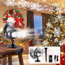 Luces Copos de Nieve de Navidad forma de proyector Copo de Nieve para Exteriores