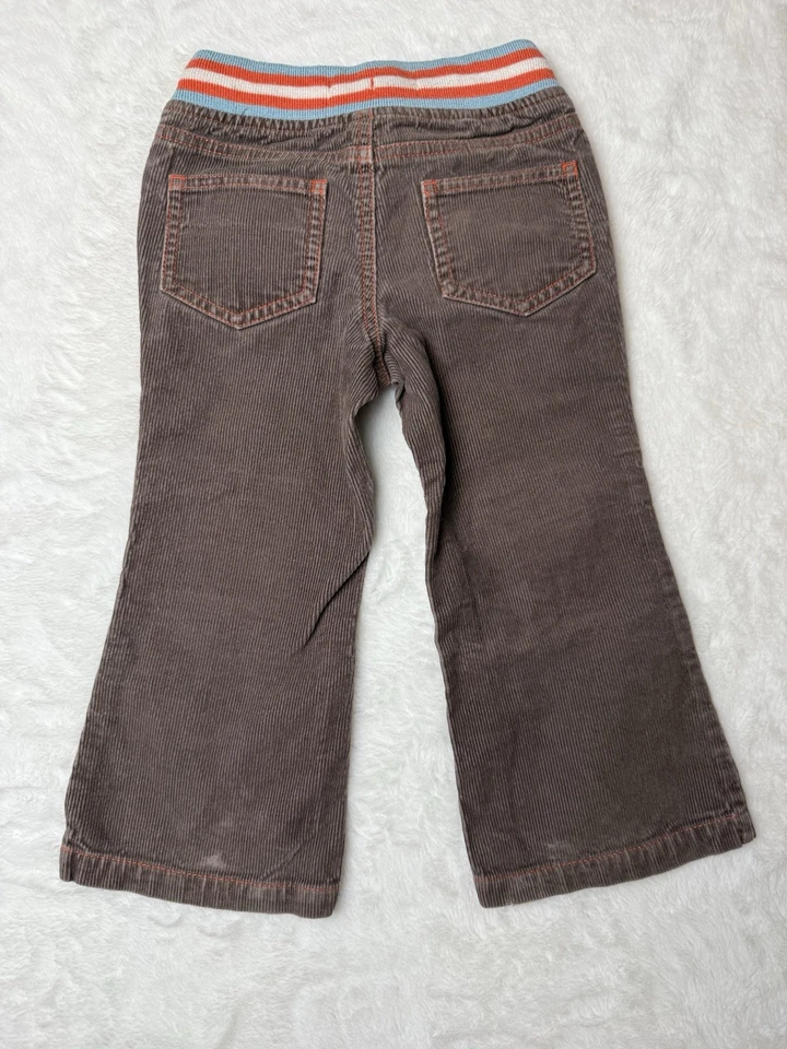 Pantalones de pana Mini Boden 3 años naranja apliques de flores cintura cómoda hasta la rodilla Foto 4 de 4