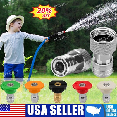 #ad Garden Hose to Pressure Washer Adapter 3 4quot; GHT to 1 4quot; Quick Connect Stainl... $13.29