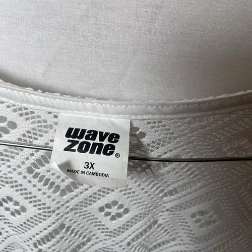 Wave Zone Badeanzug Überwurf weiß ärmellos Taille zum Binden V-Ausschnitt Strand Übergröße 3X - Bild 3 von 3