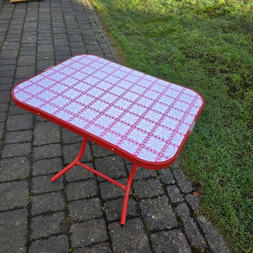 Vintage Retro Folding Camping Picnic Table Flower Power Red VW Camper Picnic - Picture 14 of 24