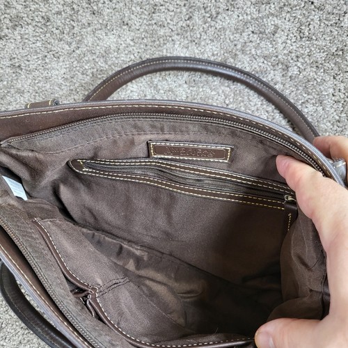 American Living Co Plaid Satchel Handbag Shoulder Bag Brown Accent Purse - Picture 8 of 11