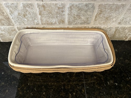 2008 Longaberger Basket Harvest Weave Bread 14 in x 7 in Fabric & Plastic Liner - Picture 2 of 7