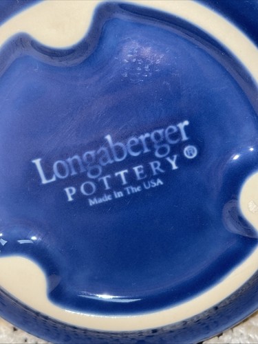 Vasija de una pinta Longaberger Pottery Woven Traditions azul aciano - Imagen 5 de 10