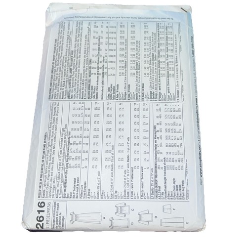 Simplicity Sewing Pattern 2616 Misses Dress, Top, Pants, & Shorts 6-14 UNCUT - Picture 2 of 2