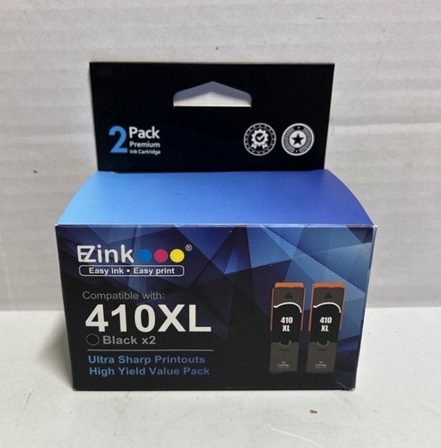 2 PK EZINK 410XL Replacement Ink Cartridges for Epson 410 XL exp.10/28/2026 - Picture 1 of 7