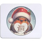 Mausmatte/Schreibtischunterlage "Weihnachten Rotkehlchen mit Liebesherz" (MO00041613)