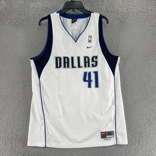 Dallas Mavericks Trikot Herren XL weiß blau NBA Basketball Dirk Nowitzki 41 Nike - Bild 1 von 12