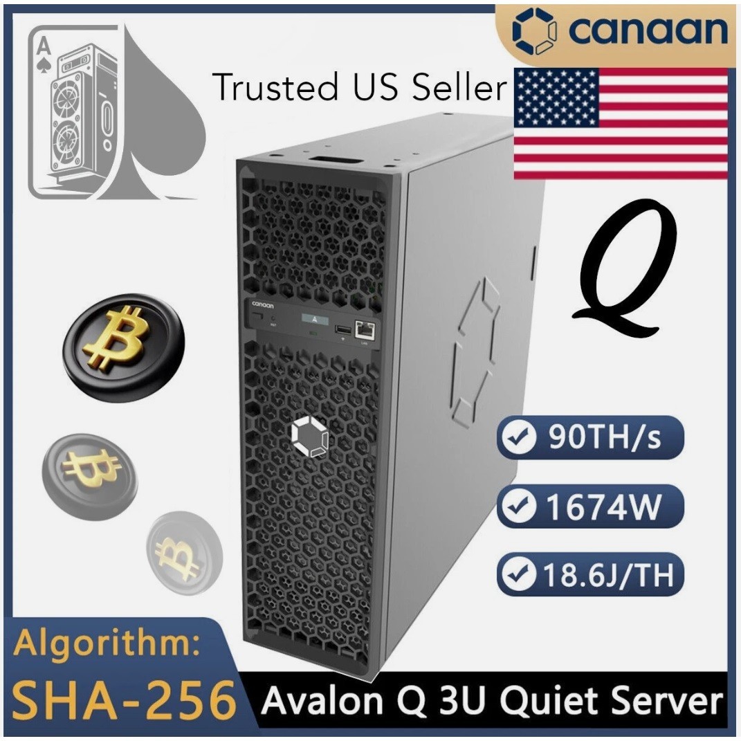 Canaan Avalon Q 90+ TH/s SILENT HOME Bitcoin Miner insured US sh&