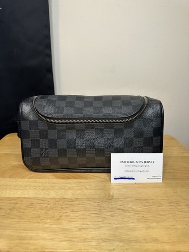 Authentic Louis Vuitton Toiletry Damier Graphite Toiletry PouchClutch Bag BA3260 - Picture 12 of 14