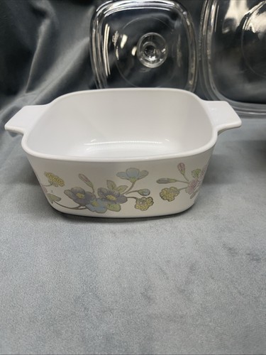 Vintage Corning Ware Pastell Blumenstrauß Set mit Deckel 3 Liter & 1,5 Liter Kasserolle - Bild 7 von 24