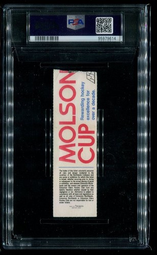 Wayne Gretzky 5th Scoring Title Art Ross Trophy PSA Ticket 1985 Edmonton Oilers - Picture 2 of 2