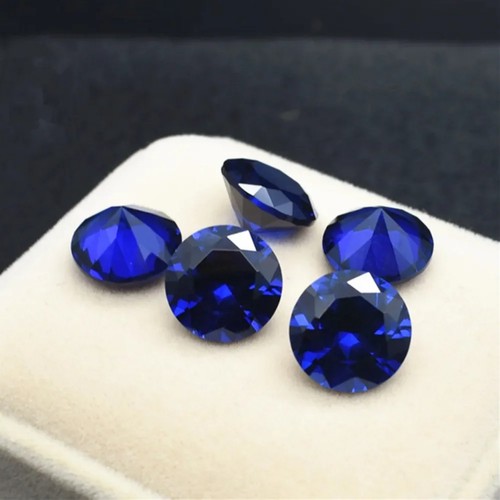Blue Spinel Round Faceted Gemstone Brilliant Cut Vivid Blue Spinel Gem - Picture 15 of 40