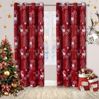 Deer & Snow Print Christmas Curtains for Living Room and Bedroom - Thermal In...