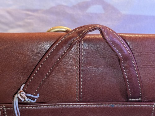 Wilsons Pelle Studio Brown Leather Briefcase Satchel Shoulder Messenger EXC. - Picture 10 of 16