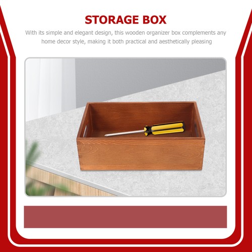 Solid Wood Storage Box Sundries Accessory Desktop Crate Container - Picture 5 of 12