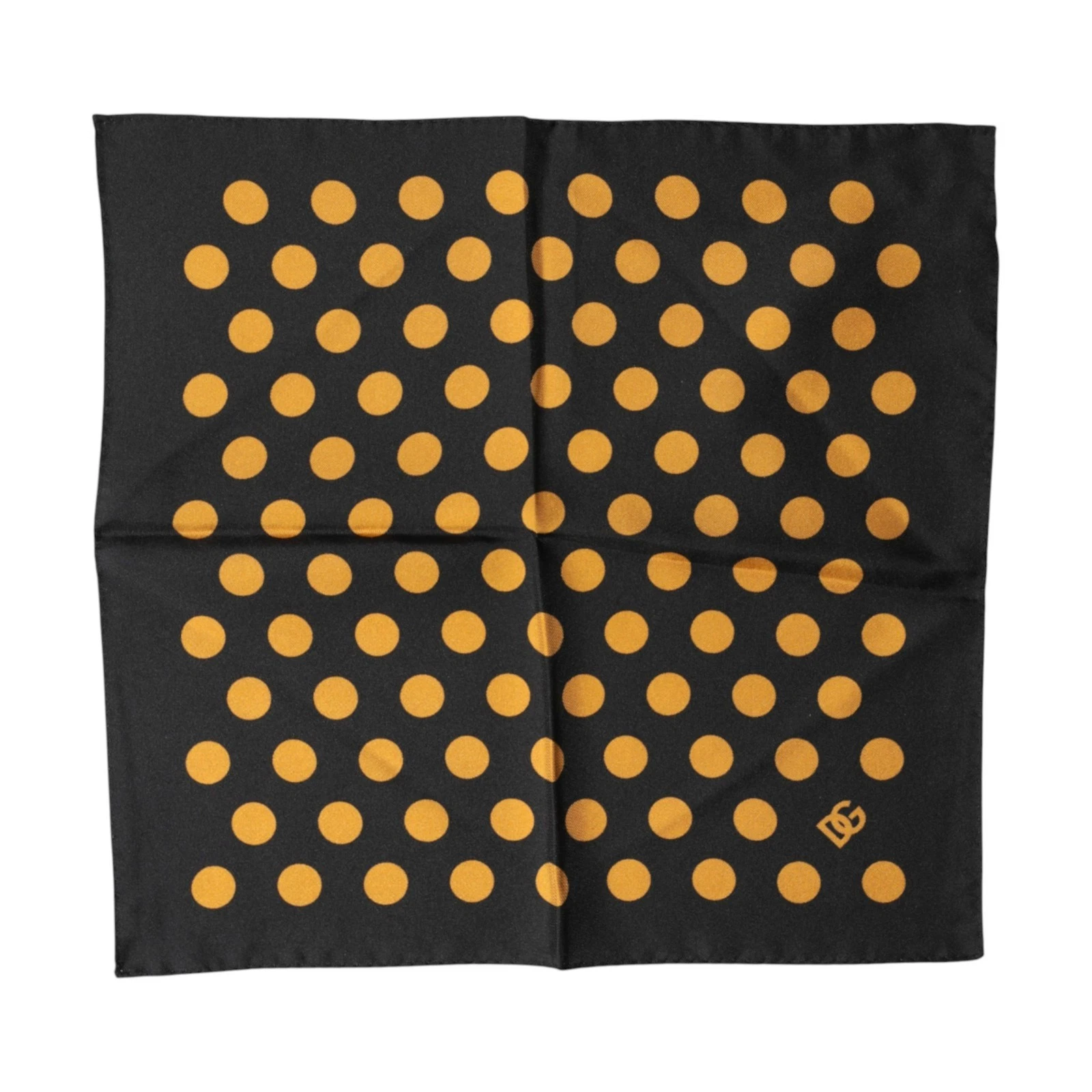 DOLCE & GABBANA Scarf Black Polka Dot Square Handkerchief 32.5cm x 32cm 190usd