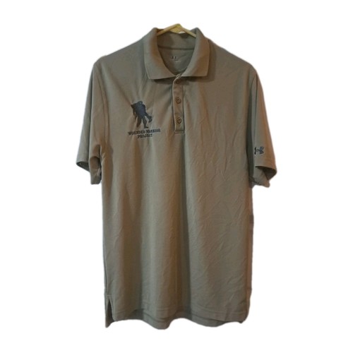 Camisa Polo Under Armour M Wounded Warrior Project Beige Bordado Logo D2 - Imagen 1 de 5