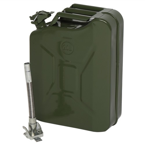 Lata de almacenamiento de gasolina diésel 20L 0,6 mm con tubo de vertido estilo británico ejército - Imagen 10 de 19