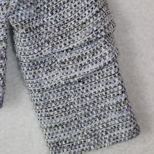 Derek Lam 10 Crosby Jacket Women 4 Blue Tweed Blazer Metallic Luxe Quiet Luxury - Picture 5 of 9