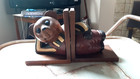 VINTAGE BOOTS DECOR WOODEN BOOK ENDS - TED
