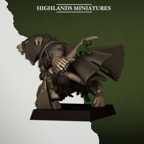 Sewer Rats Vermin Assassins for Fantasy Wargaming by Highland Miniatures - Picture 11 of 14