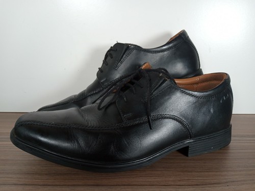 COLLECTION BY CLARKS MENS SMART BLACK LEATHER LACE UP SHOES UK SIZE 8 G (EU 42) - Picture 2 of 8