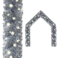 Christmas Garland with LED Lights 20 m Silver vidaXL