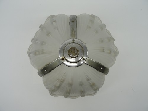 Glasschirm Hängelampe Art Deco England Klarglas mattiert - Picture 10 of 13