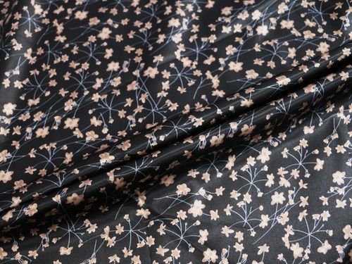 1 Yard Elegant Floral Satin Fabric Soft Charmeuse Material For Scarf Lining - Picture 6 of 13