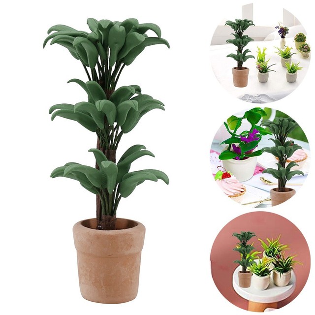Mini Flower Miniature Plant Pot 8cm Tall Age 6+ Decoration Lifelike Plastic Mini Flower Miniature Plant Pot 8cm Tall Age 6+ Decoration Lifelike Plastic