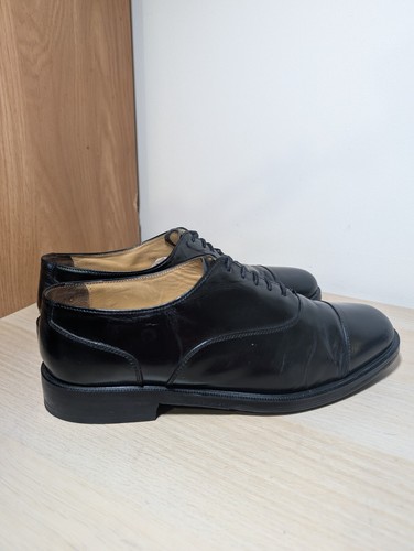MENS ROMBAH WALLACE BLACK LEATHER SIZE 9.5 LACE UP OXFORD SHOES - Picture 3 of 9