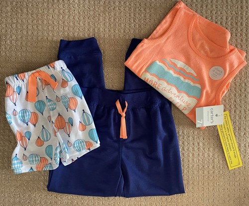 Carter's Girls 3-Piece “More Adventure Less Sleep” Pajama Set Size 7 $34. NEW - Picture 2 of 7
