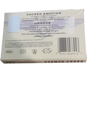 Donny Osmond "Sacred Emotion / Groove" Single Cassette Music 1989 NEW SEALED - Picture 2 of 2