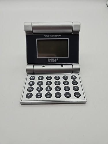Popular Science World Time Calendar Battery Operated 3.5” Square Mini Rare - Picture 9 of 9