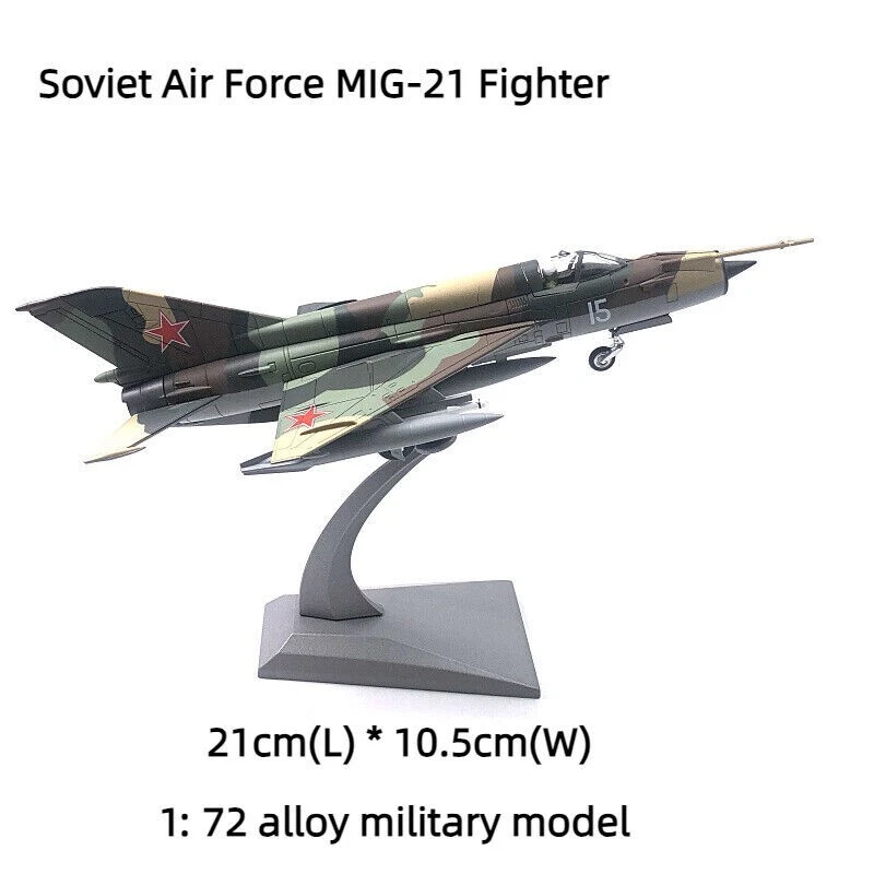 1:72 Soviet Mikoyan MIG-21 Fishbed Fighter Model Diecast Military Collection Toy - Image 2 of 4